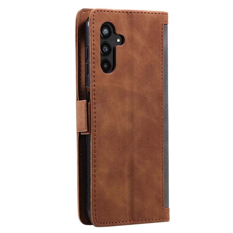 Vintage Splicing Leather Case for Samsung Galaxy A35 5G Full Protection Phone Cover - Grey