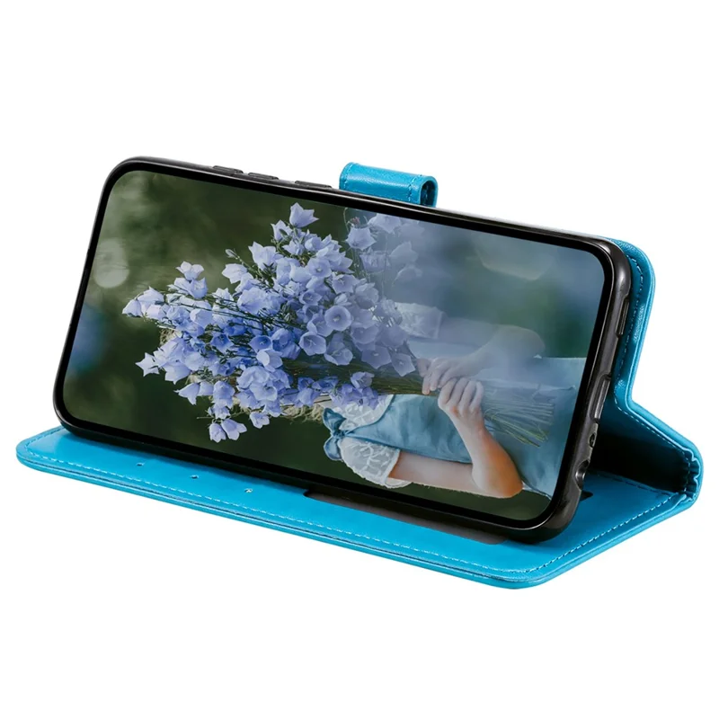 Para Samsung Galaxy A35 5G Capa de Carteira Mandala Pattern Flower PU Leather Phone Cover - Azul