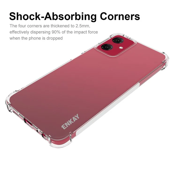 ENKAY HAT PRINCE Für Motorola Moto G Power (2024) Klare Hülle Anti-Drop Soft TPU Handyhülle