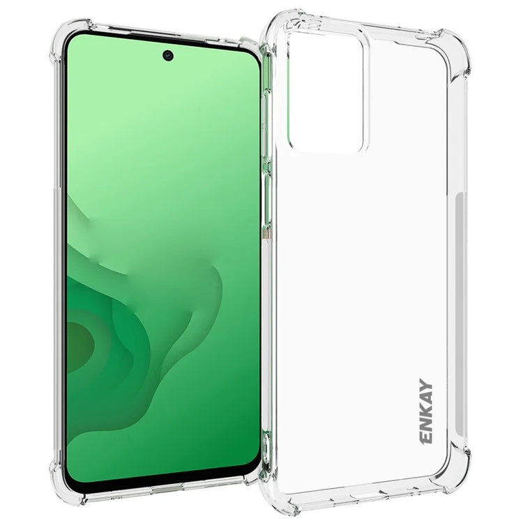ENKAY HAT PRINCE For Motorola Moto G Play (2024) 4G Case Anti-slip Strip Edge Clear TPU Phone Cover