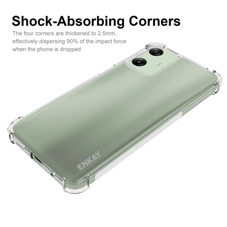 ENKAY HAT PRINCE For Motorola Moto G Play (2024) 4G Case Anti-slip Strip Edge Clear TPU Phone Cover