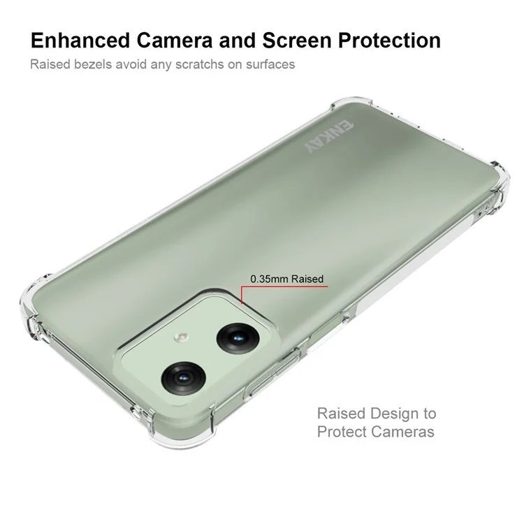 ENKAY HAT PRINCE For Motorola Moto G Play (2024) 4G Case Anti-slip Strip Edge Clear TPU Phone Cover
