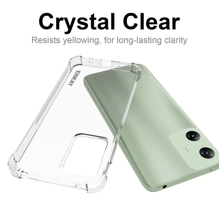 ENKAY HAT PRINCE For Motorola Moto G Play (2024) 4G Case Anti-slip Strip Edge Clear TPU Phone Cover