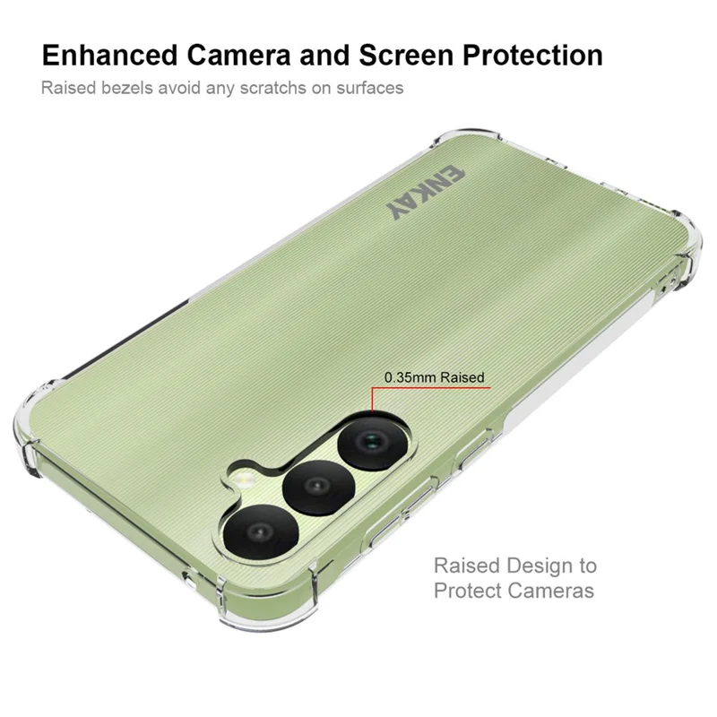 ENKAY HAT PRÍNCIPE Para Capa de Samsung Galaxy A35 5G Case Mobile Shell TPU Phone Cover com Tira Anti-Deslizamento na Borda