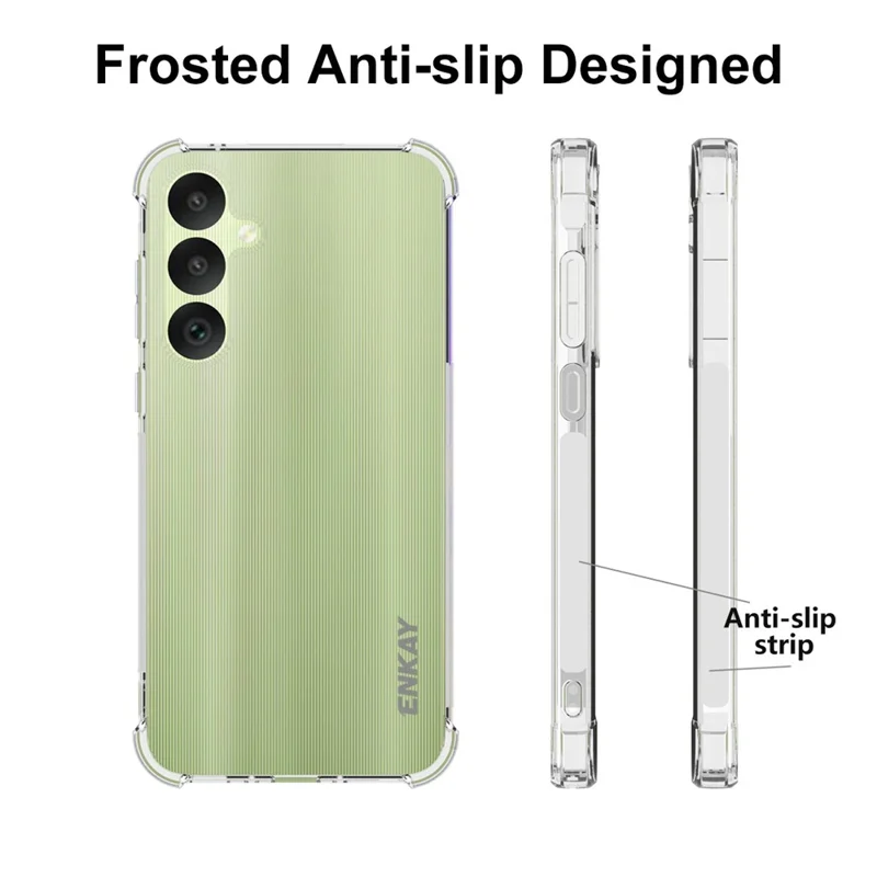 ENKAY HAT PRÍNCIPE Para Capa de Samsung Galaxy A35 5G Case Mobile Shell TPU Phone Cover com Tira Anti-Deslizamento na Borda