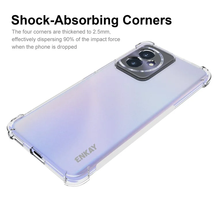 ENKAY HAT PRINCE Чехол для Honor 100 5G Прозрачный Антидропный Усиленные углы с противоскользящими полосками 