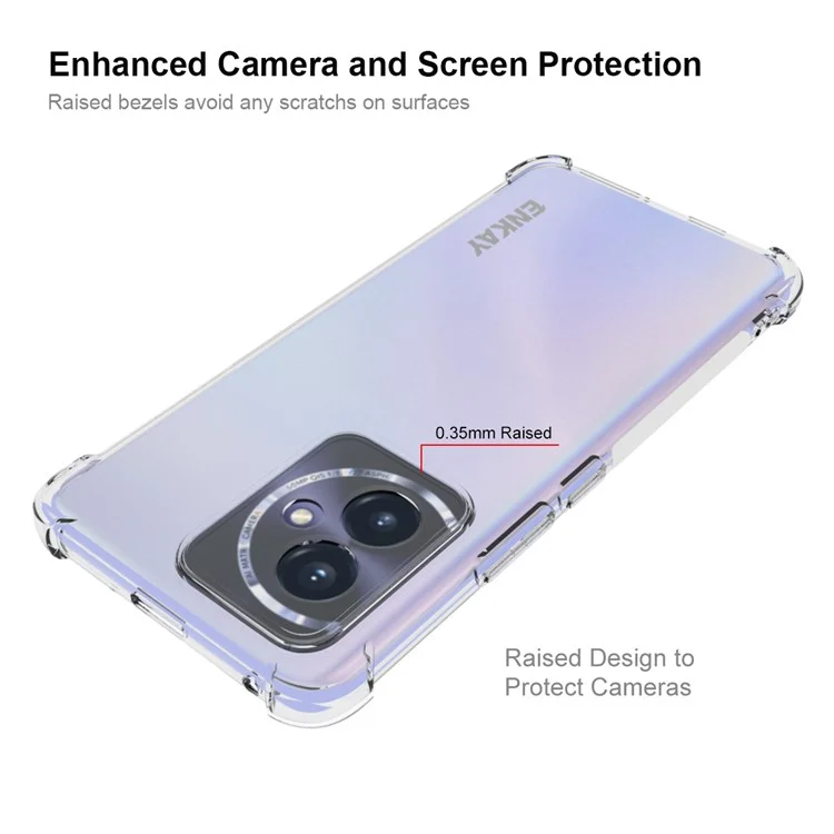 ENKAY HAT PRINCE Чехол для Honor 100 5G Прозрачный Антидропный Усиленные углы с противоскользящими полосками 