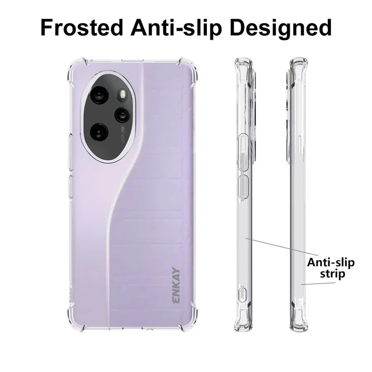 ENKAY HAT PRINCE For Honor 100 Pro 5G TPU Case Clear Cover Thickened Corners with Anti-Slip Strips