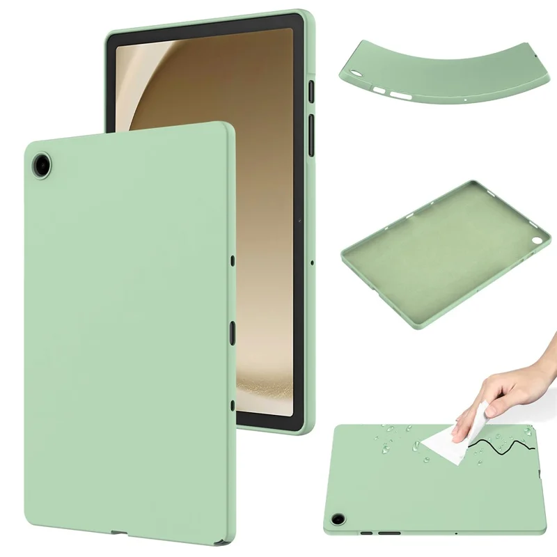 For Samsung Galaxy Tab A9+ Tablet Case Liquid Silicone Protective Cover - Green