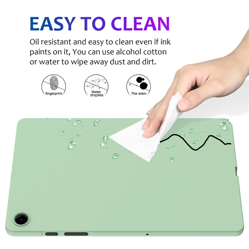 For Samsung Galaxy Tab A9+ Tablet Case Liquid Silicone Protective Cover - Green