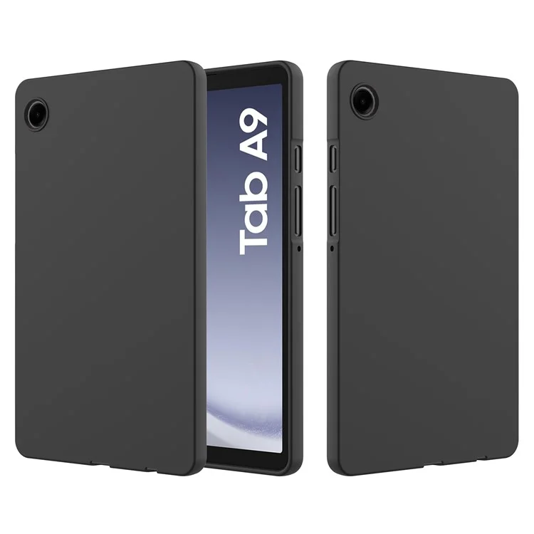 Étui en silicone liquide pour Samsung Galaxy Tab A9 avec doublure en microfibre - Noir