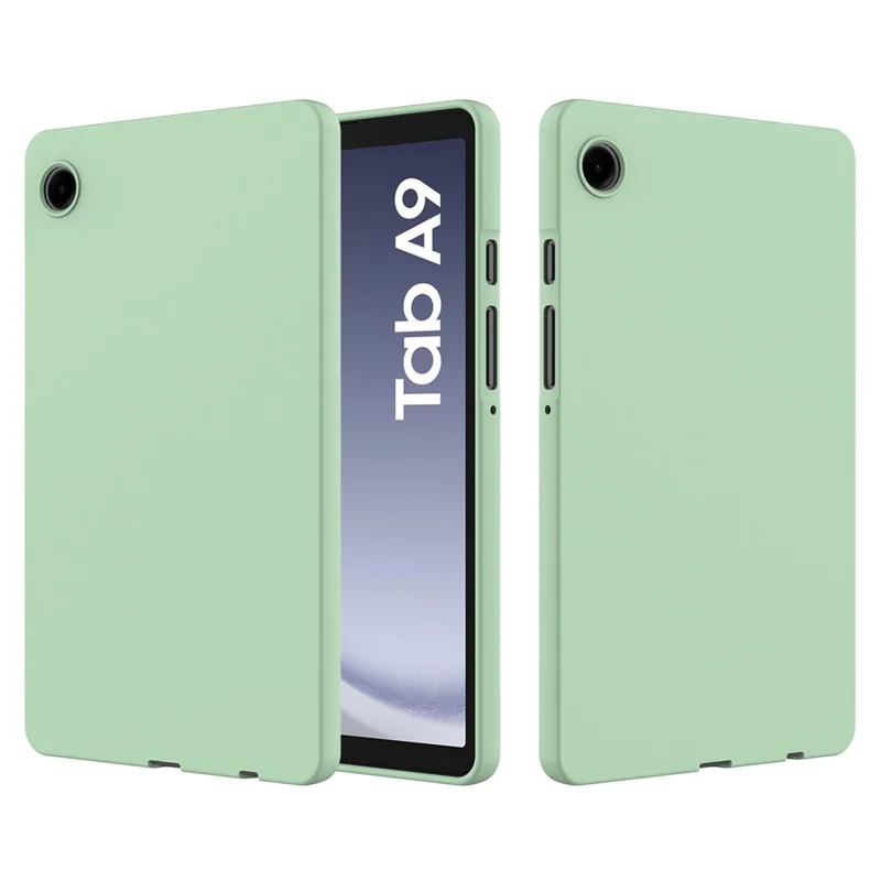 For Samsung Galaxy Tab A11 / A9 Cover Liquid Silicone Case with Microfiber Lining - Green
