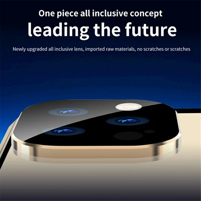 Magnetic Case for iPhone 14 Pro Compatible with MagSafe Double Sided Clear Tempered Glass Phone Cover - Gold