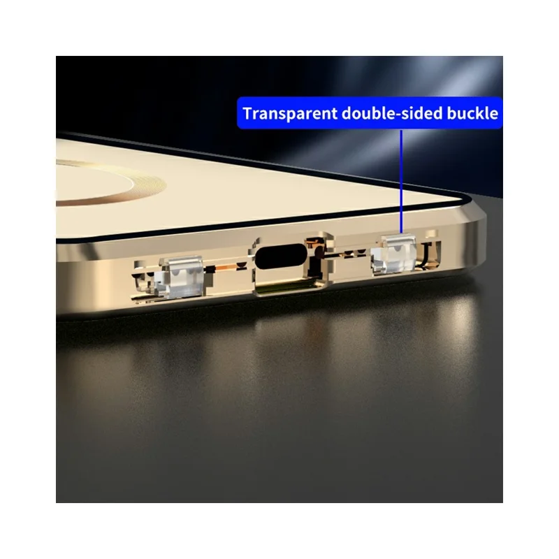 For iPhone 13 Pro Phone Case 360-degree Double-sided Protection Magnetic Cover - Green