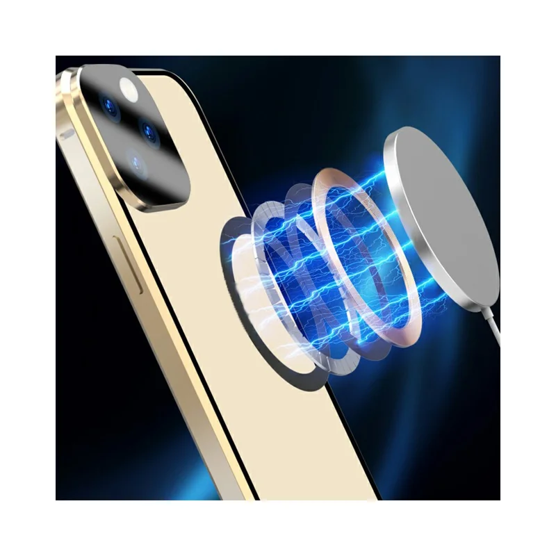 For iPhone 14 Pro Max Clear Phone Case Tempered Glass Full Protection Magnetic Adsorption Cover - Black
