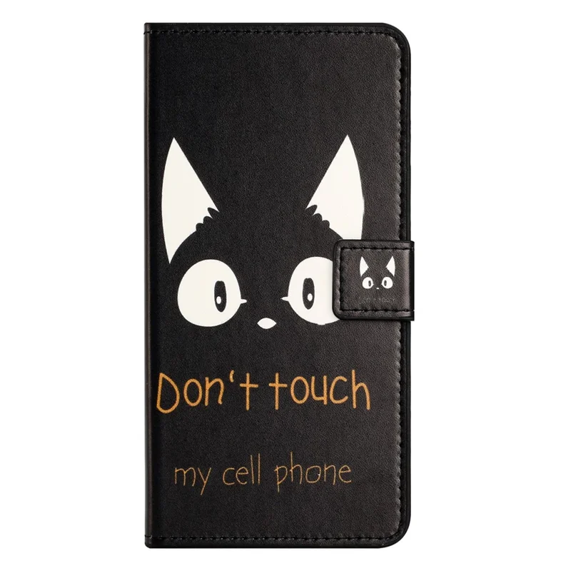For Samsung Galaxy A55 5G Printed Protective Case Leather Phone Stand Cover - Don't Touch My Cell Phone