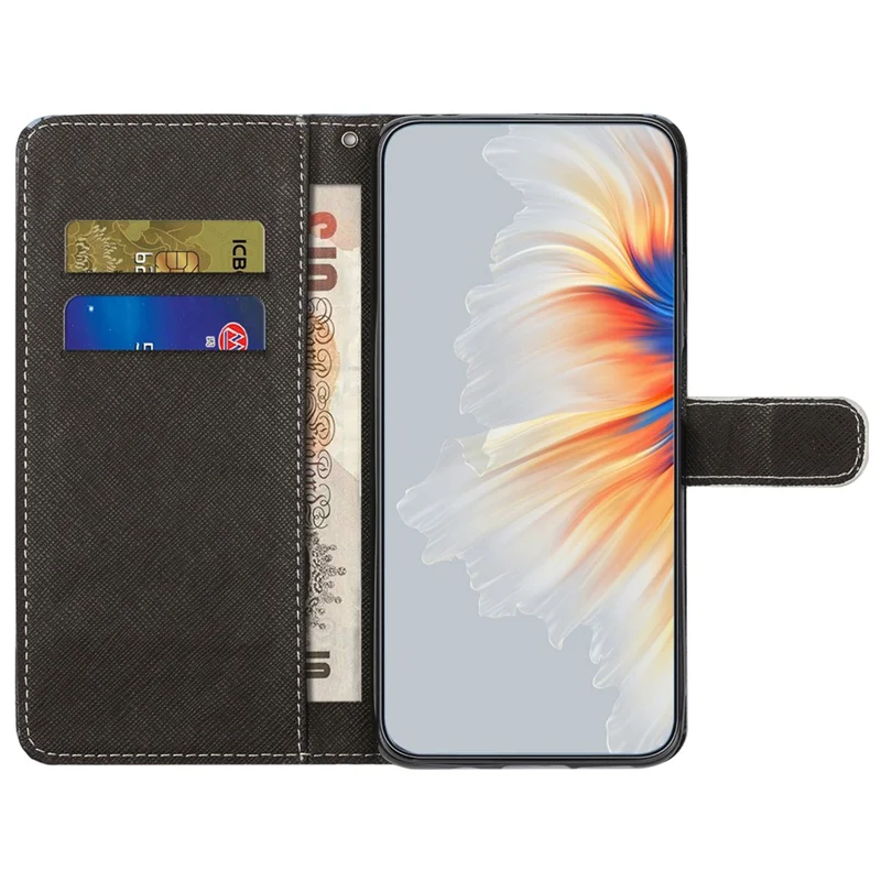 For Samsung Galaxy A55 5G Protective Case 3D Crosshatch PU Leather Wallet Cover -  Panda