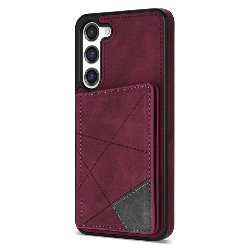 For Samsung Galaxy S24+ Case PU Leather+TPU Card Slots Phone Cover - Wine Red