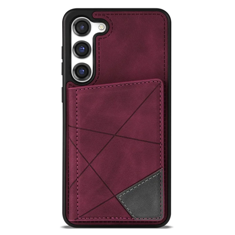 For Samsung Galaxy S24+ Case PU Leather+TPU Card Slots Phone Cover - Wine Red