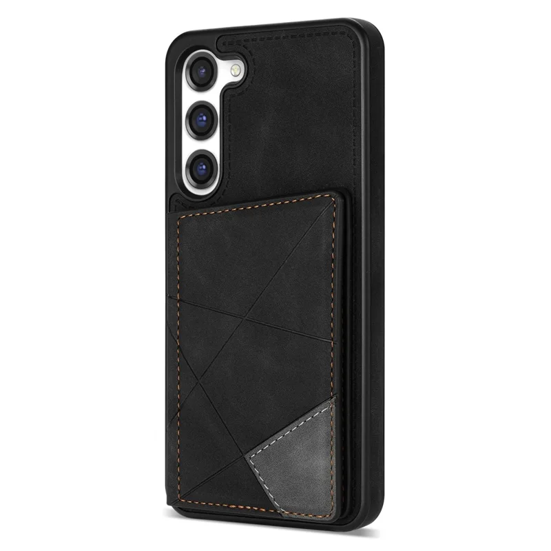 For Samsung Galaxy S24+ Case PU Leather+TPU Card Slots Phone Cover - Black
