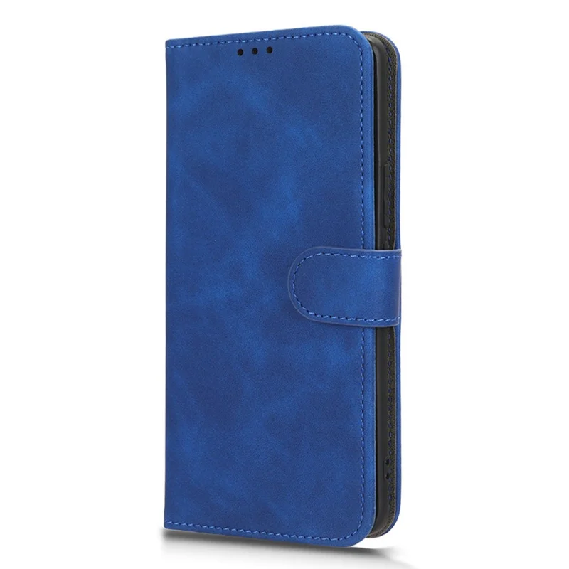 For Honor 90 Skin-Feel Flip Leather Case with Lanyard - Blue
