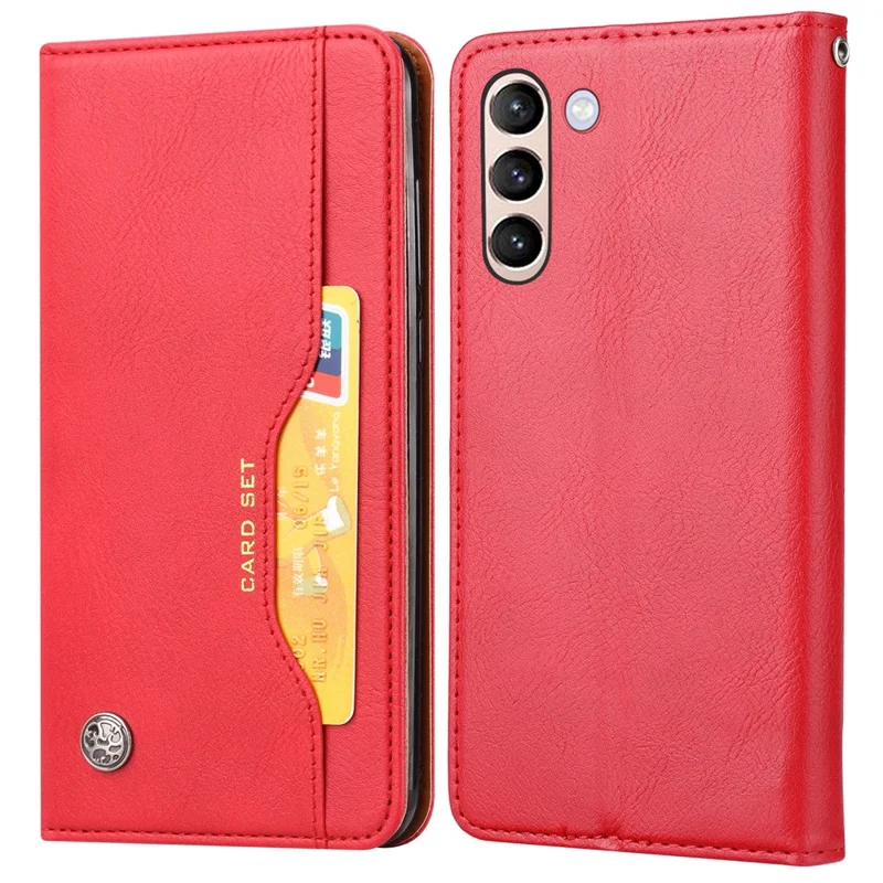 Magnetische sluiting flip stand lederen portemonnee hoesje voor Samsung Galaxy S24+ - Rood