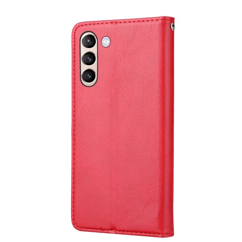 Magnetische sluiting flip stand lederen portemonnee hoesje voor Samsung Galaxy S24+ - Rood