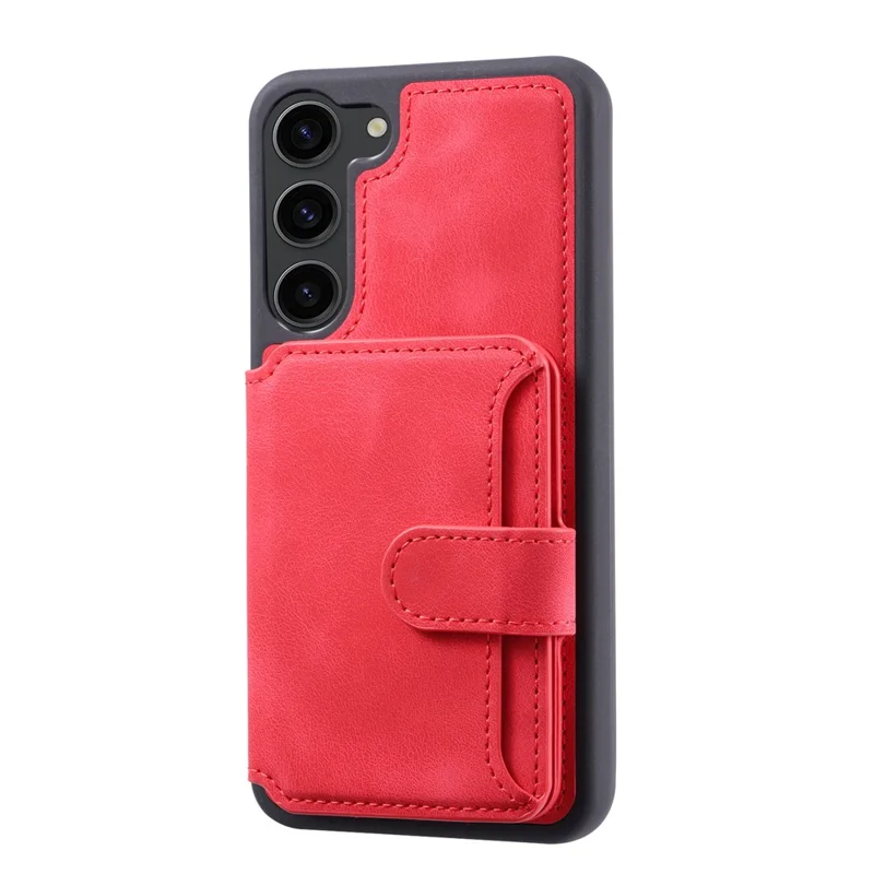 Per Samsung Galaxy S24 Case RFID Blocking Leather Anti-Shock Kickstand Phone Cover - Rosso
