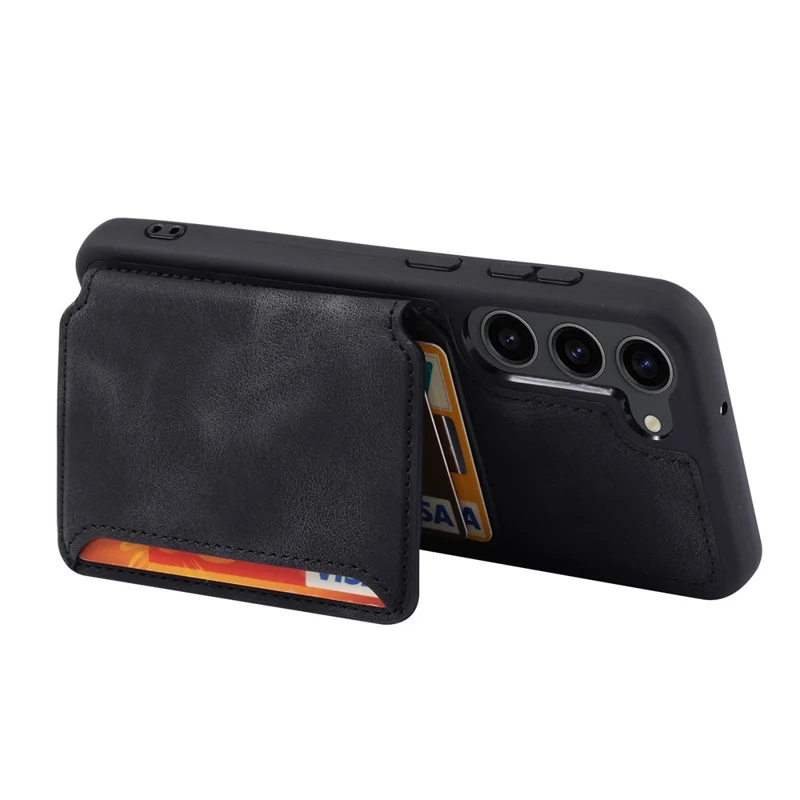 For Samsung Galaxy S24 Case RFID Blocking Leather Anti-Shock Kickstand Phone Cover - Black