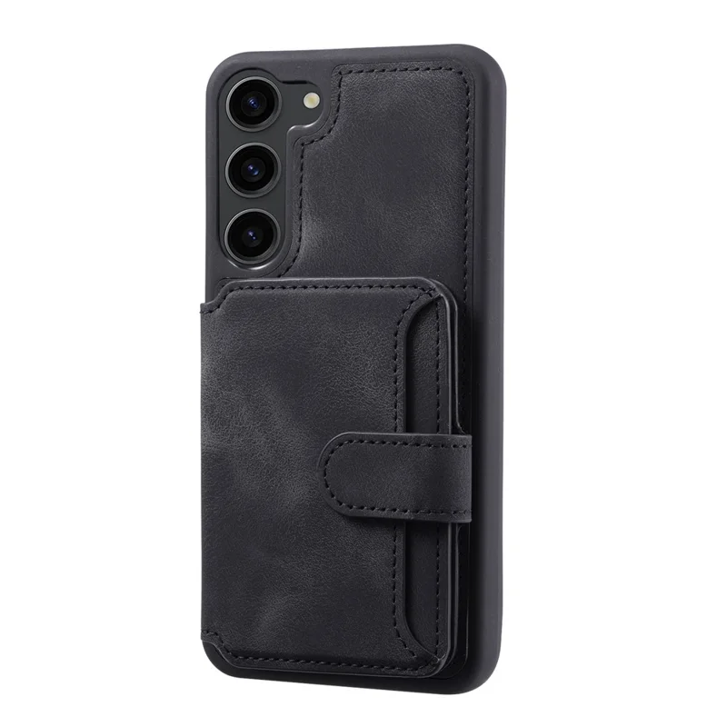 For Samsung Galaxy S24 Case RFID Blocking Leather Anti-Shock Kickstand Phone Cover - Black