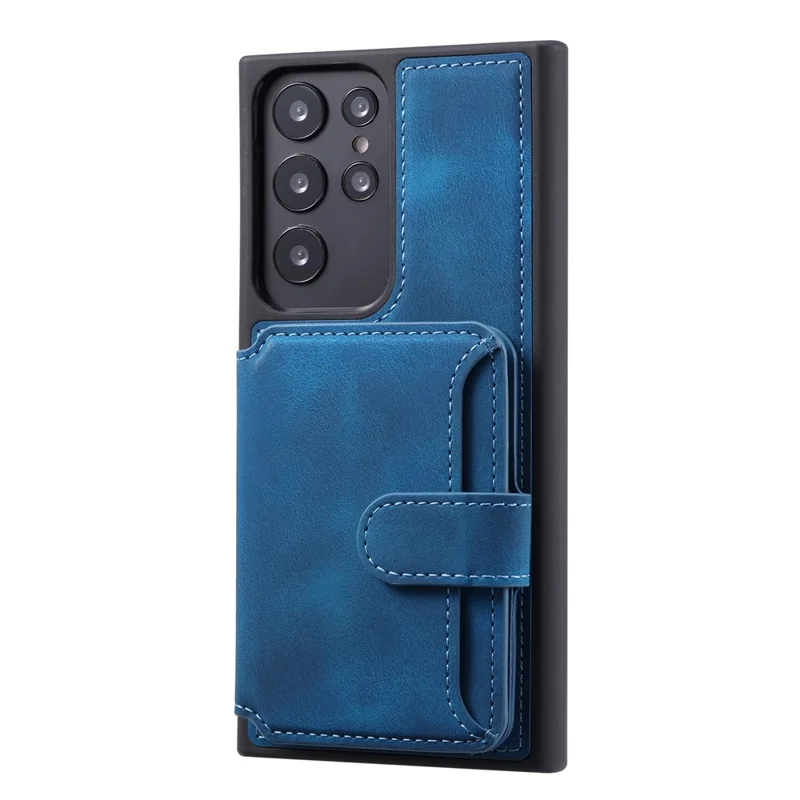 Per Samsung Galaxy S24 Ultra Case RFID Blocking Wallet Phone Cover con slot per schede - Navy Blue