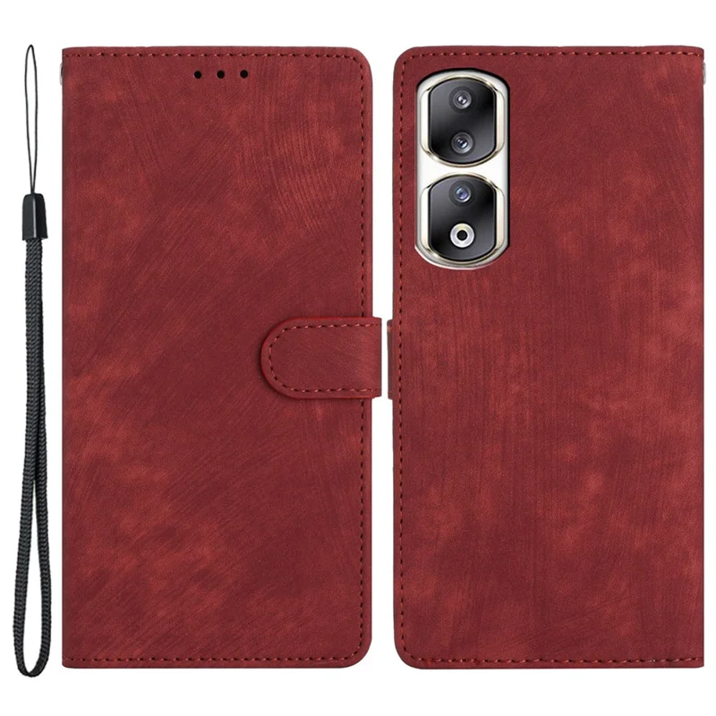 For Honor 90 Pro Case Flip Stand Wallet Phone Cover with Magnetic Closure - Red