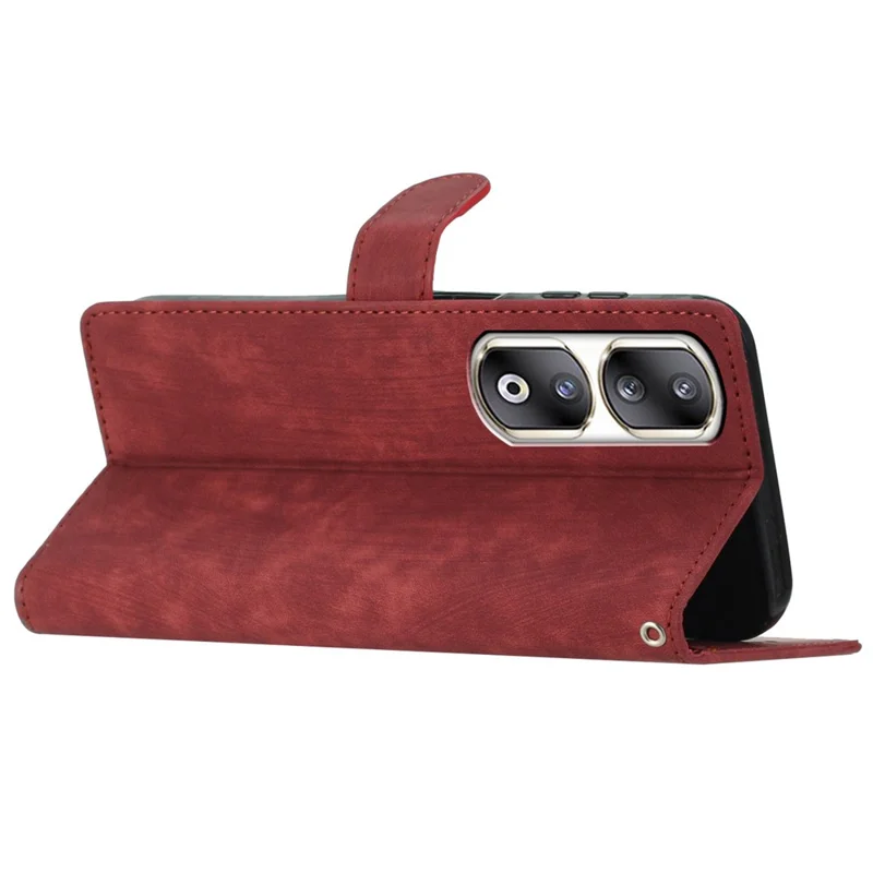 For Honor 90 Pro Case Flip Stand Wallet Phone Cover with Magnetic Closure - Red
