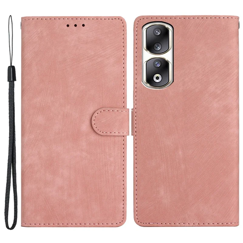 For Honor 90 Pro Case Flip Stand Wallet Phone Cover with Magnetic Closure - Rose Gold