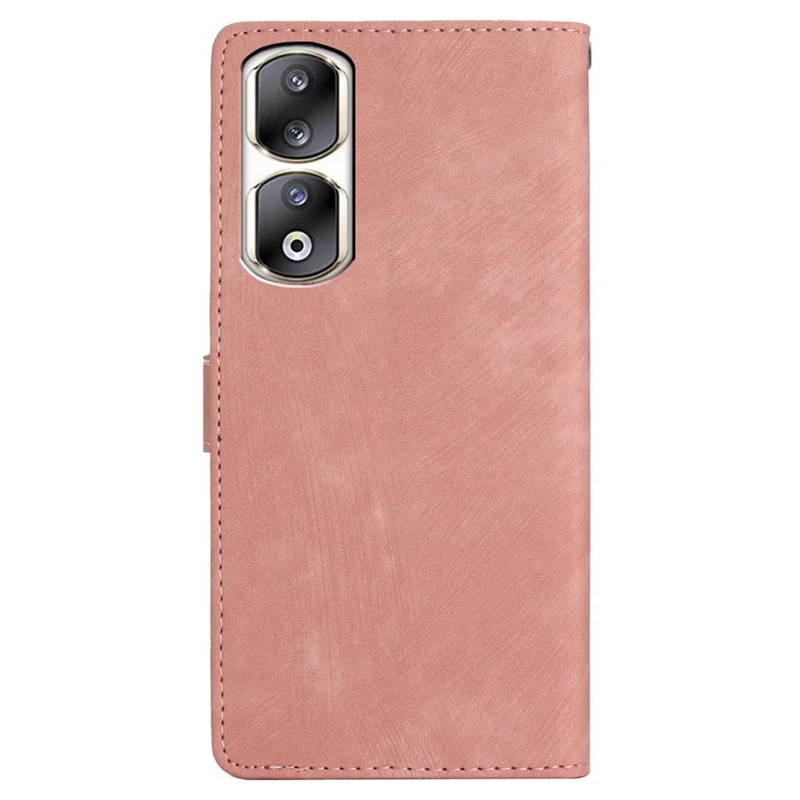 For Honor 90 Pro Case Flip Stand Wallet Phone Cover with Magnetic Closure - Rose Gold