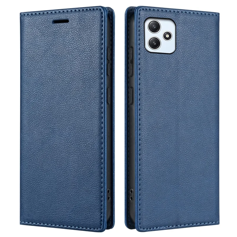 BKS-001 Para Xiaomi Redmi 12 4G / 12 5G (Global) / Poco M6 Pro 5G Capa Magnética de Couro Flip - Azul
