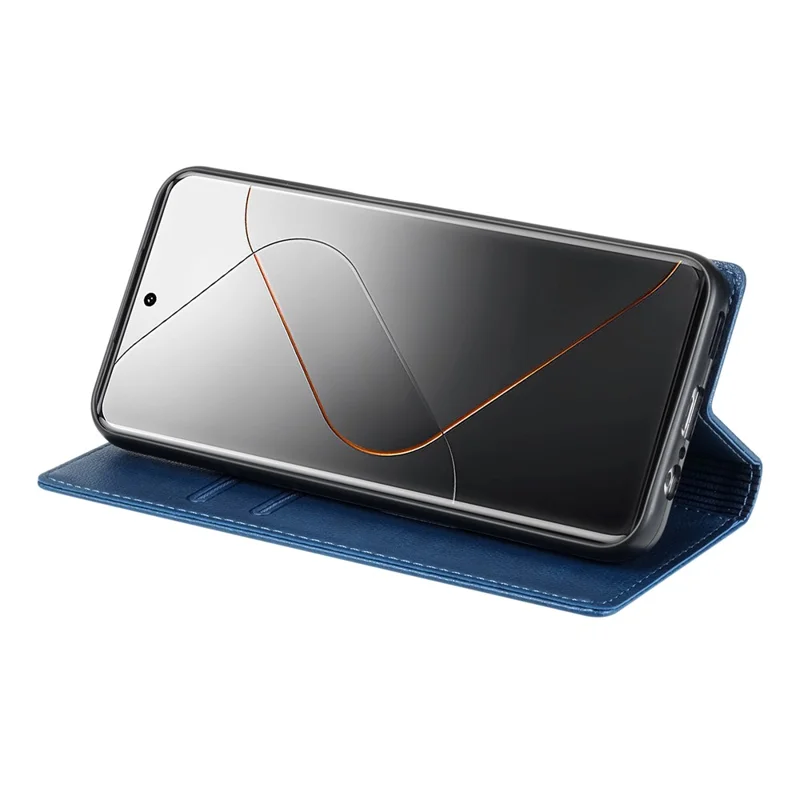 BKS-001 Para Xiaomi Redmi 12 4G / 12 5G (Global) / Poco M6 Pro 5G Capa Magnética de Couro Flip - Azul