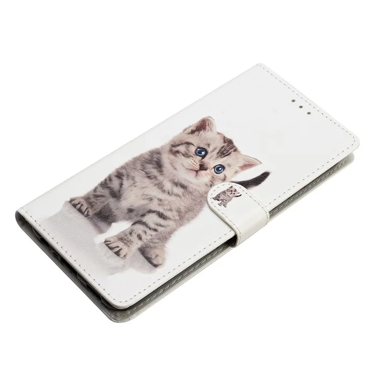 For Oppo A79 5G / A2 5G Colorful Art Leather Case with Card Slot - Cute Cat