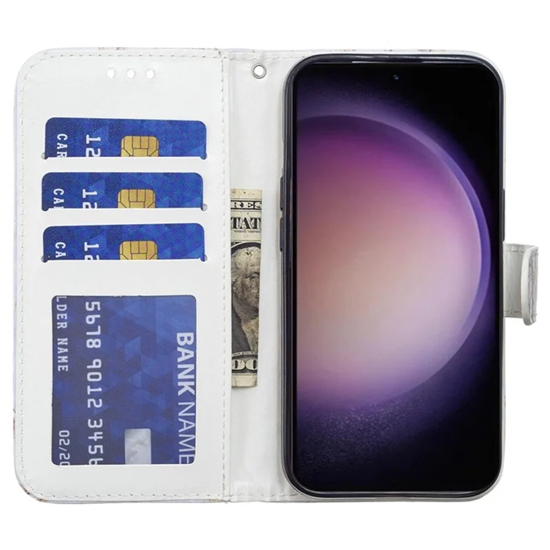 For Oppo A79 5G / A2 5G Colorful Art Leather Case with Card Slot - Blue Marble