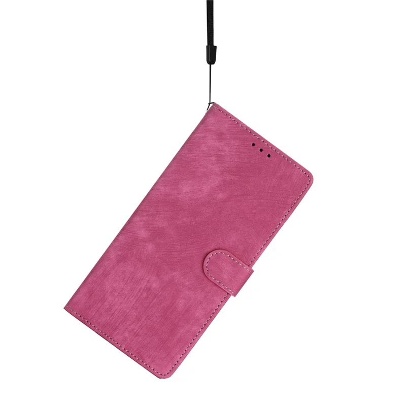 Leather Case for Samsung Galaxy A55 5G Shell Solid Color Stand Card Holder Phone Cover - Rose