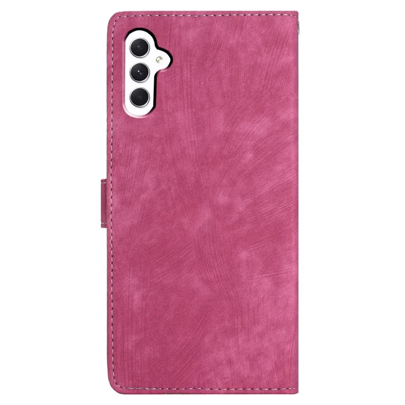 Leather Case for Samsung Galaxy A55 5G Shell Solid Color Stand Card Holder Phone Cover - Rose