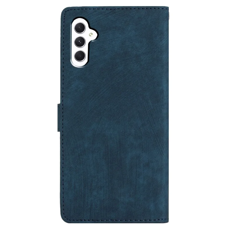 Leather Case for Samsung Galaxy A55 5G Shell Solid Color Stand Card Holder Phone Cover - Blue