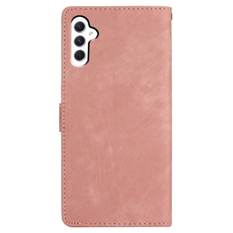 Leather Case for Samsung Galaxy A55 5G Shell Solid Color Stand Card Holder Phone Cover - Rose Gold
