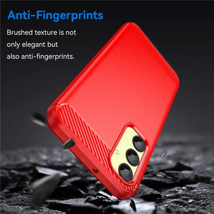 For Samsung Galaxy A25 5G (Global) (161.0 x 76.5 x 8.3mm) Brushed Cell Phone Case Anti-Scratch TPU Phone Cover - Red