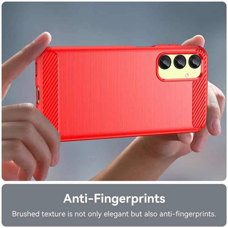 For Samsung Galaxy A25 5G (Global) (161.0 x 76.5 x 8.3mm) Brushed Cell Phone Case Anti-Scratch TPU Phone Cover - Red