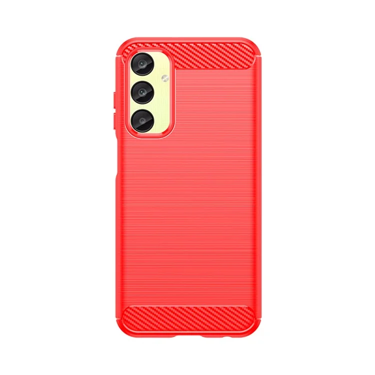 For Samsung Galaxy A25 5G (Global) (161.0 x 76.5 x 8.3mm) Brushed Cell Phone Case Anti-Scratch TPU Phone Cover - Red