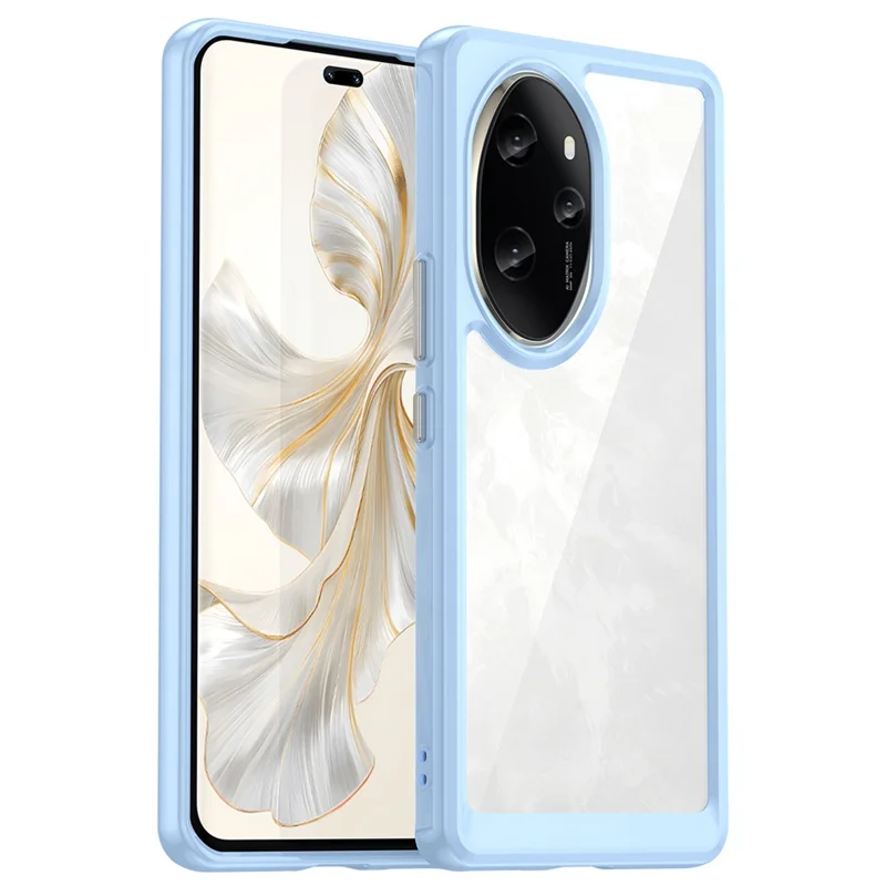 For Honor 100 Pro 5G Case Colorful Frame TPU + Acrylic Phone Cover - Blue
