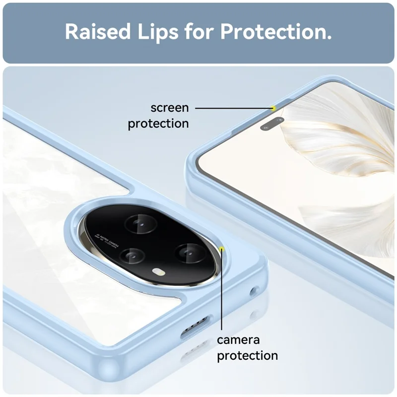 For Honor 100 Pro 5G Case Colorful Frame TPU + Acrylic Phone Cover - Blue