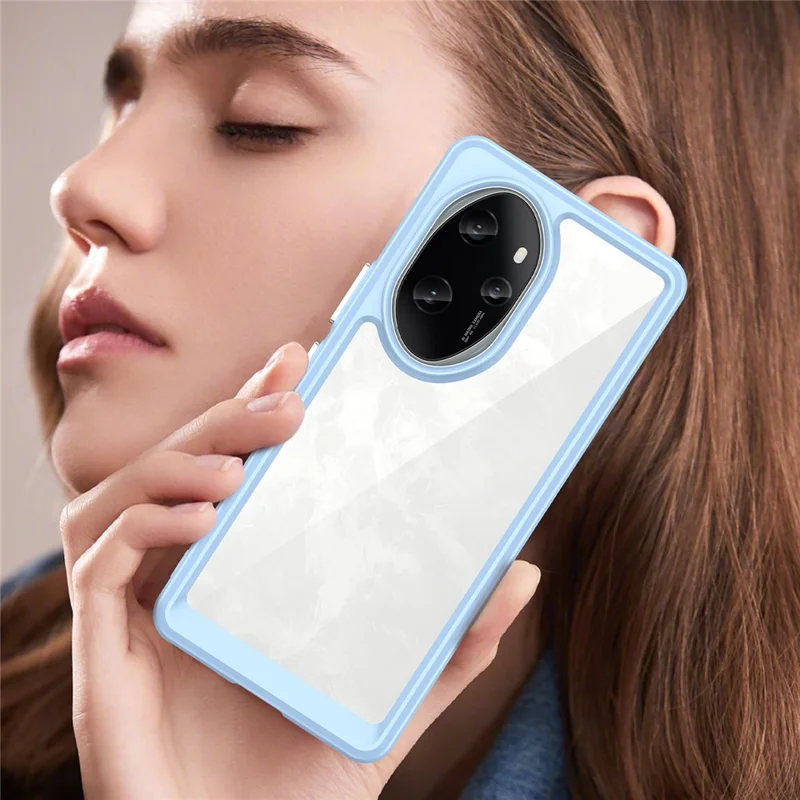 For Honor 100 Pro 5G Case Colorful Frame TPU + Acrylic Phone Cover - Blue