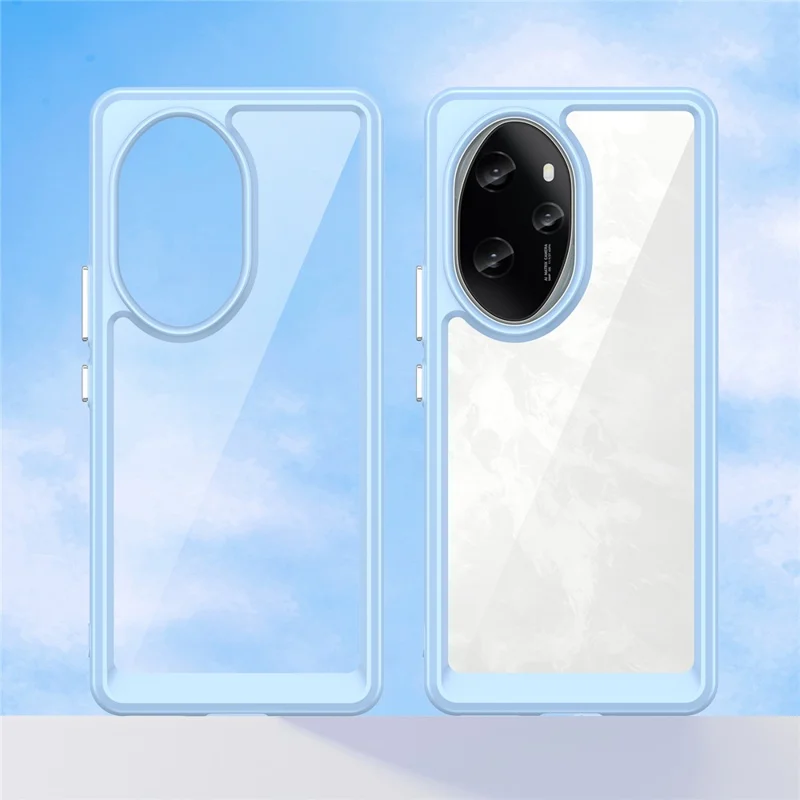 For Honor 100 Pro 5G Case Colorful Frame TPU + Acrylic Phone Cover - Blue